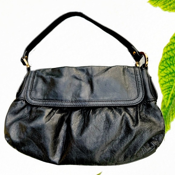 Fendi Handbags - FENDI Small Zucca Chef Black Leather Shoulder Bag